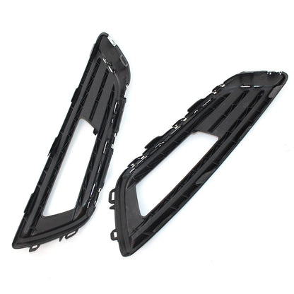 1Pair Chrome Black Front Bumper Grill Fog Light Lamp Covers Fit FORD Focus 15-17