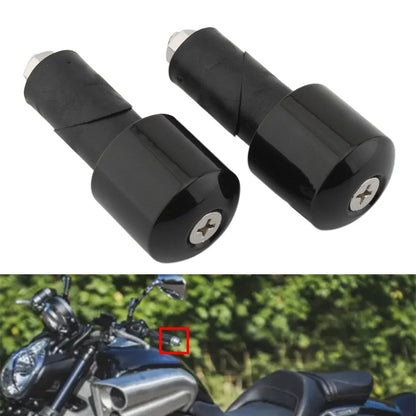 2pcs Black Bar Ends Hand Grip Handlebar End Caps For Yamaha VMAX 400 450 18mm