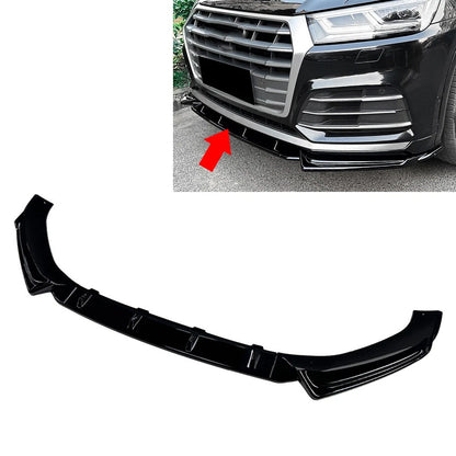 ABS Glossy Black Front Bumper Lip Spoiler Splitter For Audi Q5 SQ5 2018-2020