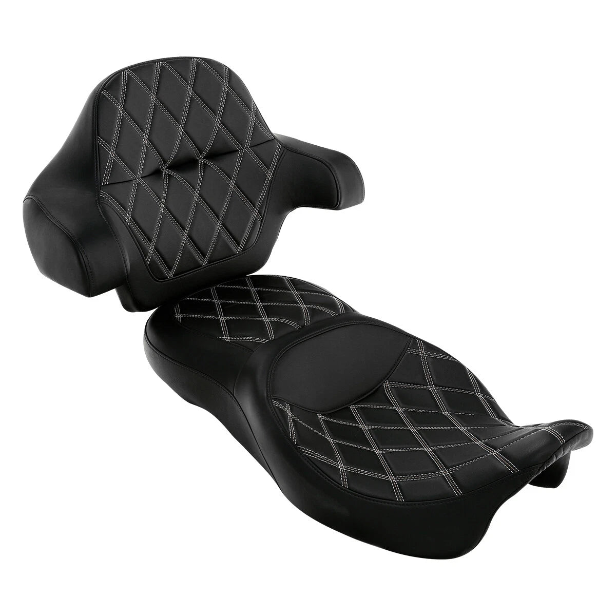 Driver Passenger Seat King Backrest Pad Fit For Harley Touring Road Glide 14-23