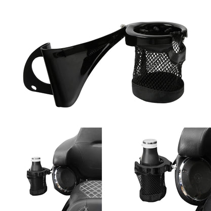 Rear Drink Cup Holder Passenger Fit For Harley Touring Street Road Glide 2014-Up