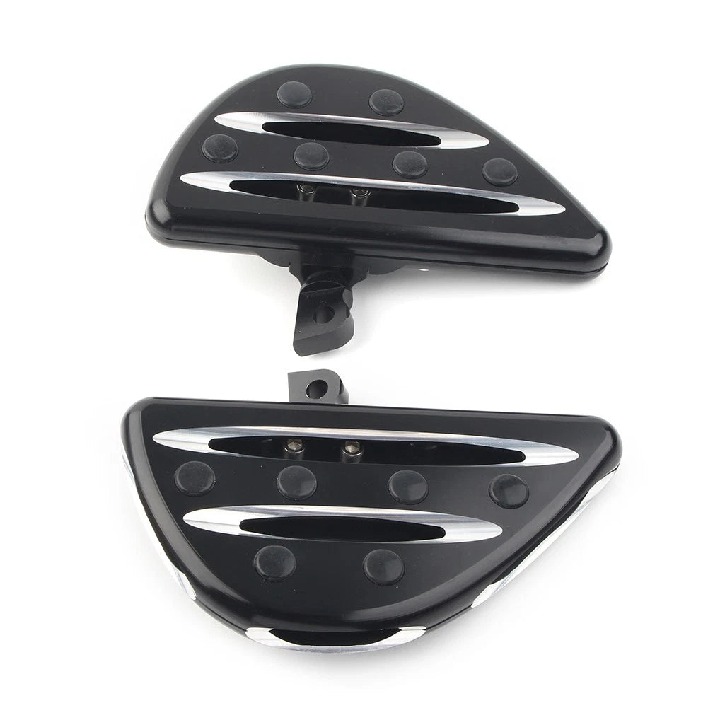 Black Rear Passenger Floorboards Floor Boards Foot Pegs for Harley Electra Glide