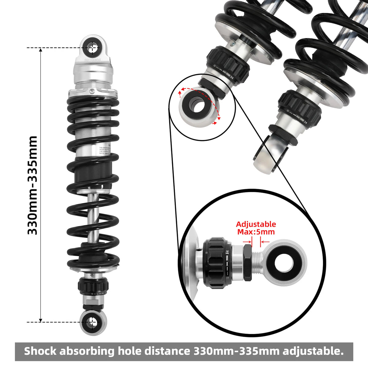 Remote Reservoir Rear Suspensions Shocks For Harley Street Road Glide 2014-2024
