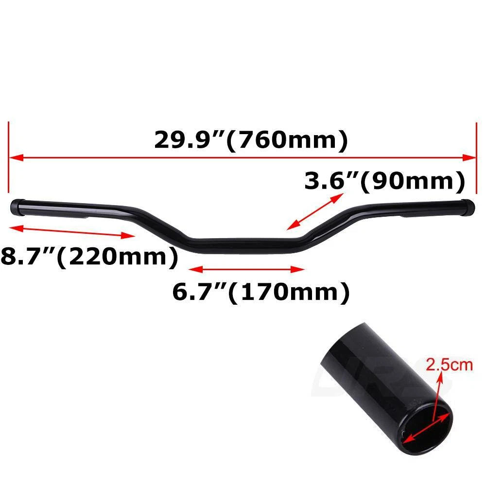 1" Motorcycle Drag Bars Handlebars For Harley Honda Suzuki Chopper Bobber Custom