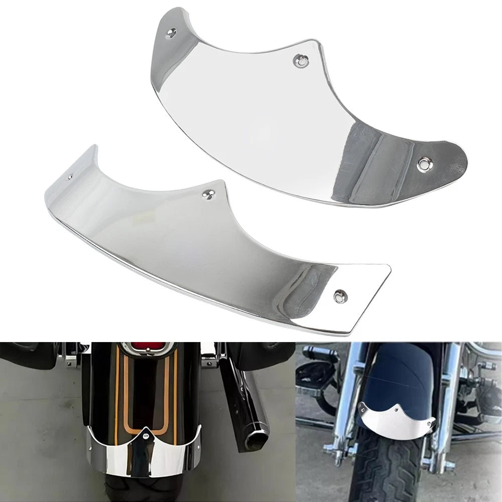 Front Rear Mudguard Tip Edge Trim Chrome For Harley Fat Boy FLSTF 89-06