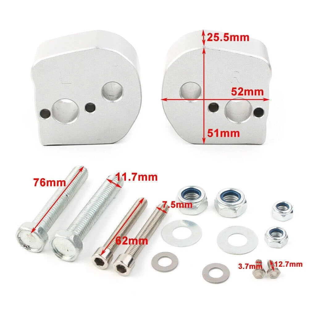 1'' Handlebar Riser Kit Handle Bar Risers For Yamaha FJR 1300 Motorcycle Silver