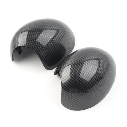 2x Carbon Fiber Look Door Wing Mirror Cover For Mini R55 R56 R57 R58 R59 R60 R61
