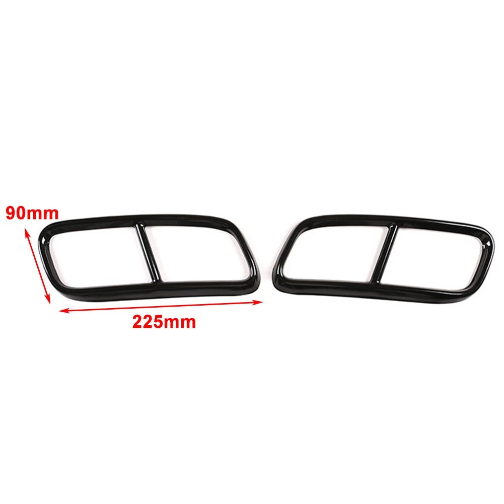 Rear Exhaust Muffler Tail Pipe Cover Trim For Audi Q7 2016-19 Black Stainless US