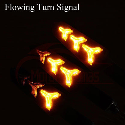 2x Motorcycle turn signal Indicators Blinkers Flexible Bendable Amber light lamp