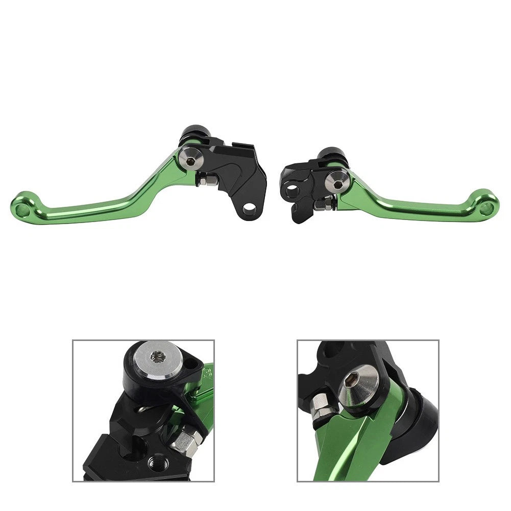 CNC Pivot Brake Clutch Levers For Kawasaki KLR 650 2008-2024 KLR650 2015 Green
