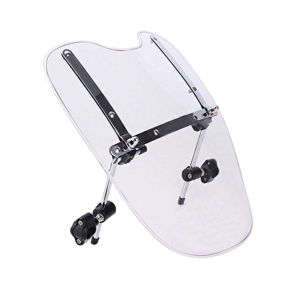 Large 19"x17" Clear Motorcycle Windshield for Harley Honda Suzuki Yamaha Cruiser