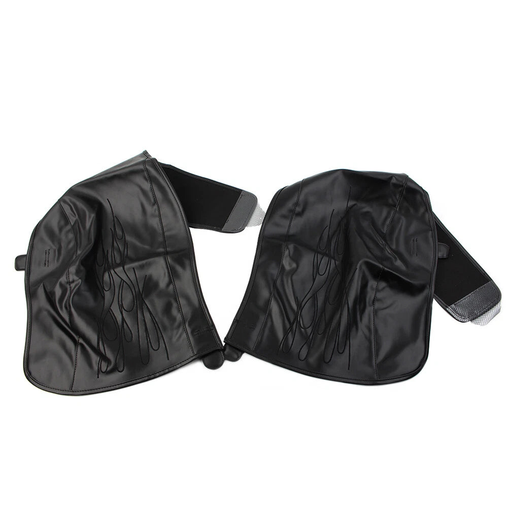 Flame Rear Trike Fender Bra Fit Harley Tri Glide Ultra Classic Black PU Leather