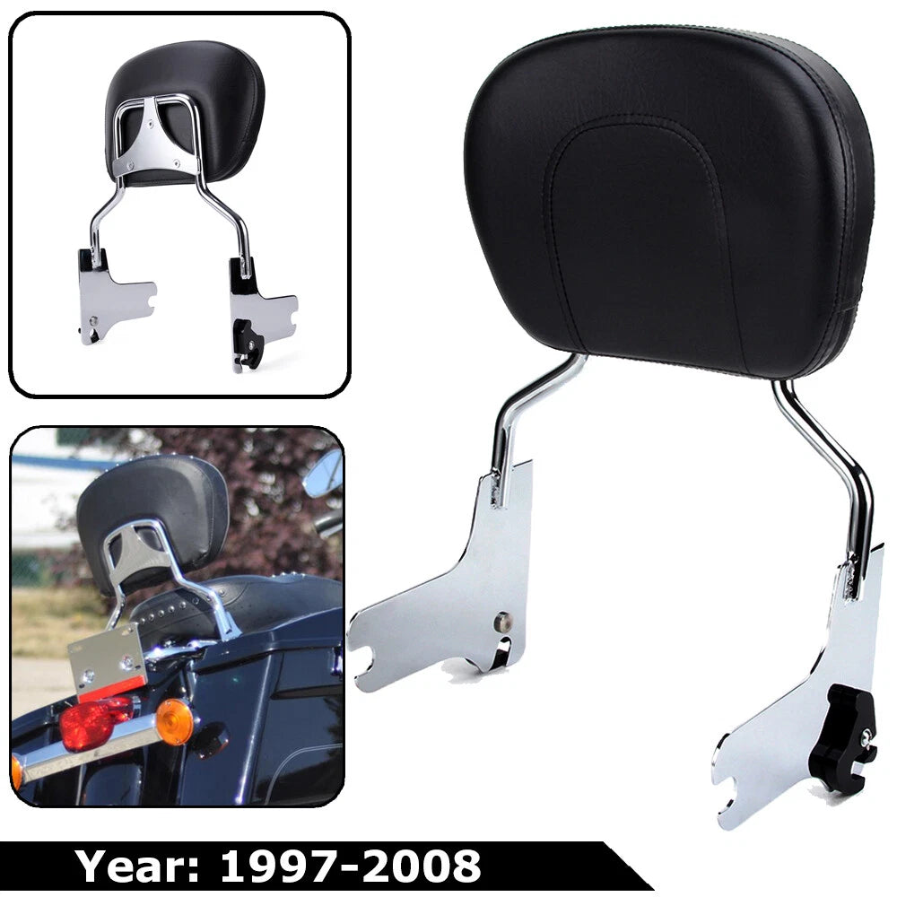 US Passenger Backrest Sissy Bar Pad For Harley Electra Glide Road King 1997-2008