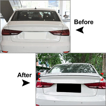 Carbon Look US Rear Trunk Lip Spoiler Wing For Audi A3 S3 RS3 4-Door Sedan 14-20