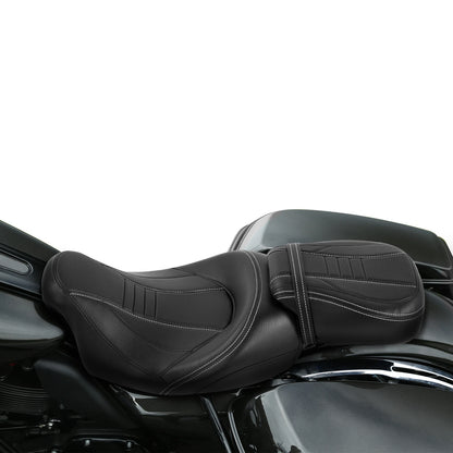 Rider Passenger Seat Pillion Fit For Harley Touring Street Road Glide 2009-23 US