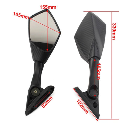 2PCS Foldable Side Rearview Mirrors For Yamaha YZF R3 R25 2015 - 2024 Black