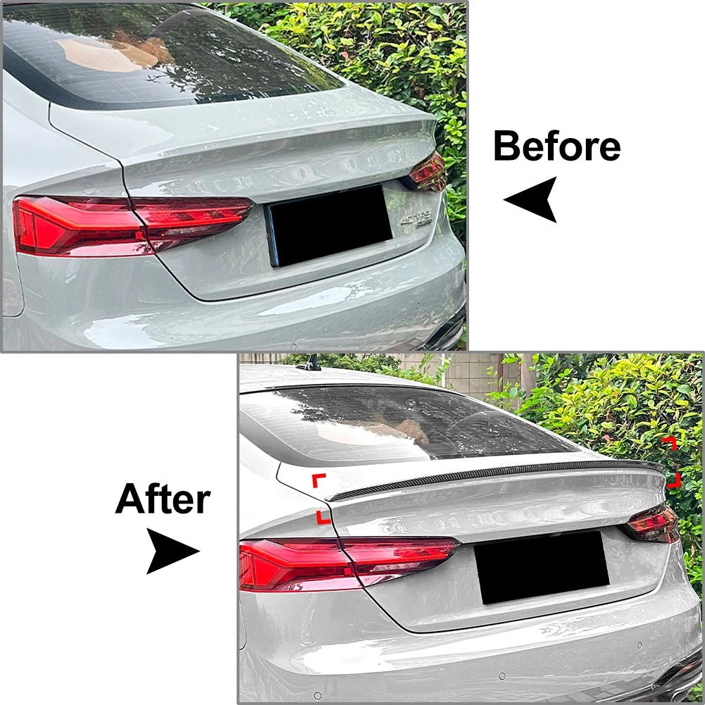 Carbon Fiber Look Rear Trunk Spoiler Wing For Audi F5 Sportback 4-Door 2017-2024