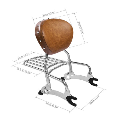 12" Backrest Sissy Bar Rack & Spools Fit For Indian Chieftain Dark Horse 2016-22