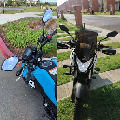 Black Motorcycle Side Mirrors For Kawasaki KLR650 KLX250 KLX250S KLX300R KLX450R