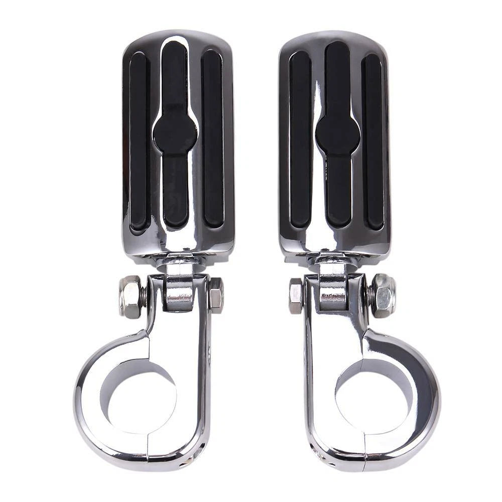 1 1/4" Chrome Engine Guard Mounts Clamps Highway Foot Pegs Footrest For Harley