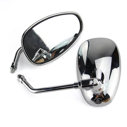 1Pair Chrome Motorcycle Rearview Side mirrors Long Stem For Honda Suzuki Kawaski
