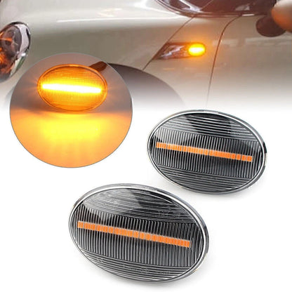2x Dynamic Clear LED Side Marker Signal Light For MINI Cooper R55 R56 R57 R58