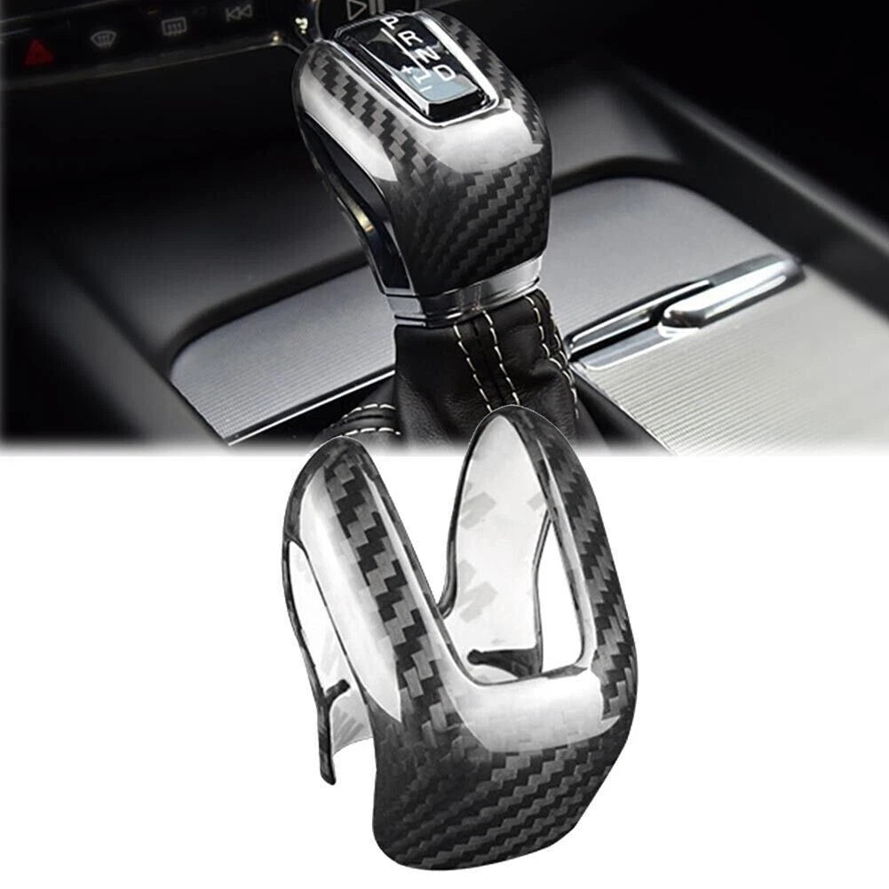 Gear Shift Knob Cover Trim For Volvo XC60 XC90 S60 S90 V60 V90 Carbon Fiber Blk