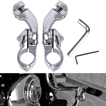 1-1/4" 1.25" Motorcycle Highway Crash Bar Foot Pegs Mount Kit For Harley Touring