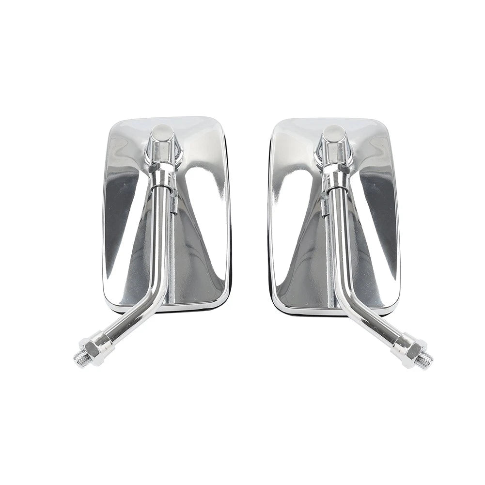 10mm Rectangle Rearview Side Mirrors Chrome For Honda Magna 700 VF700C VF750CD