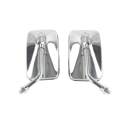 10mm Rectangle Rearview Side Mirrors Chrome For Honda Magna 700 VF700C VF750CD