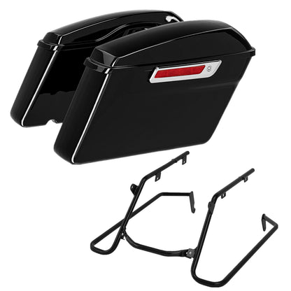 Saddlebags & Conversion Brackets For Harley Softail FLFB FLFBS FXBR FXBRS 18-Up