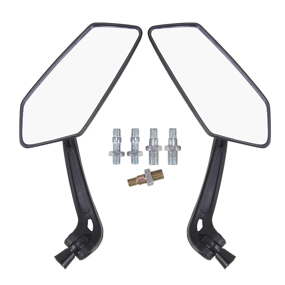 Pair Motorcycle Rearview Side Mirrors for Moped ATV Scooter Honda Suzuki Yamaha