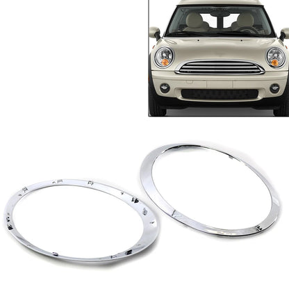 Pair Headlamp Headlight Trim Ring Fit For BMW MINI R55 R56 R57 R58 R59 Chrome