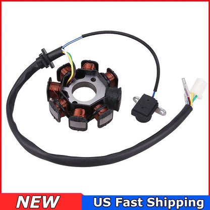 8 Poles Coils Magneto Stator Fit GY6 125cc 150cc Chinese Moped Scooter ATV Kart
