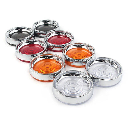 3-1/4" Turn Signal Bezels Red Lens Cover&Trim Rings For Harley Touring Road King