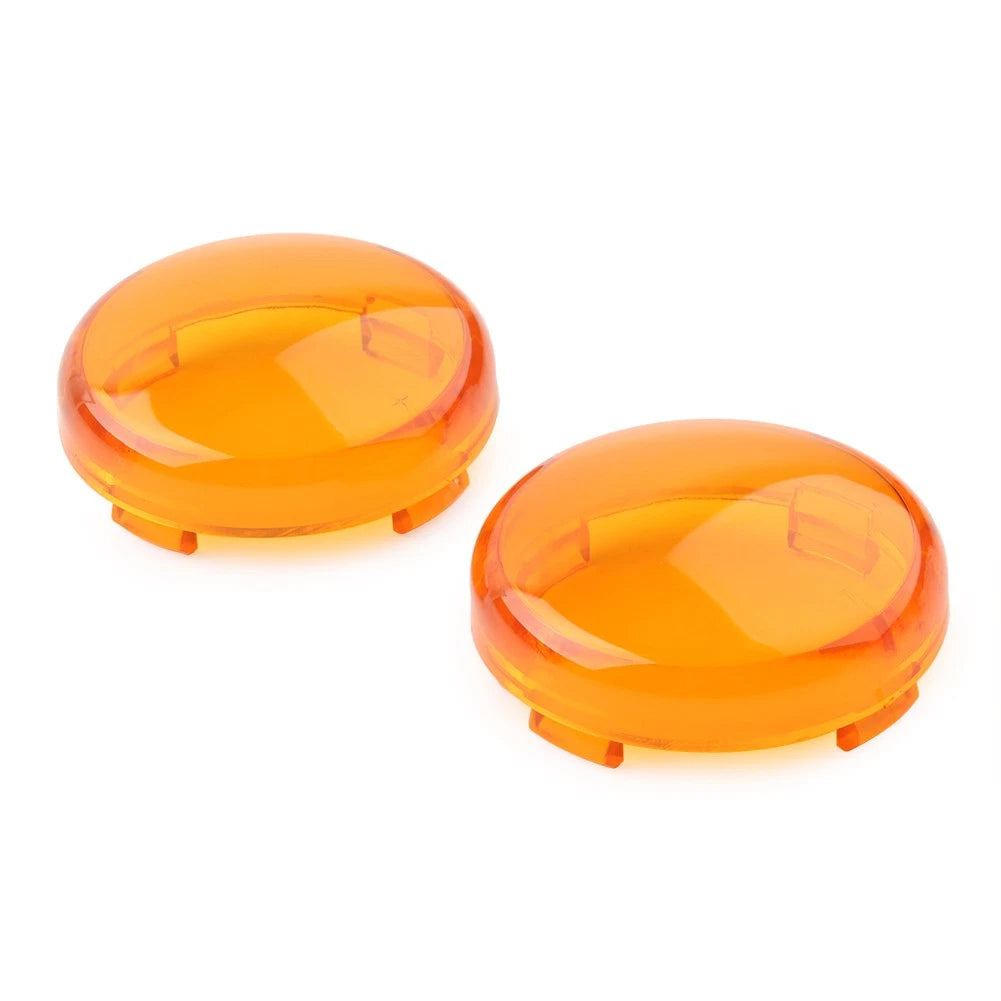 2* Turn Signal Lens Light  Cover Guard For Harley Touring Softail Dyna Yellow US