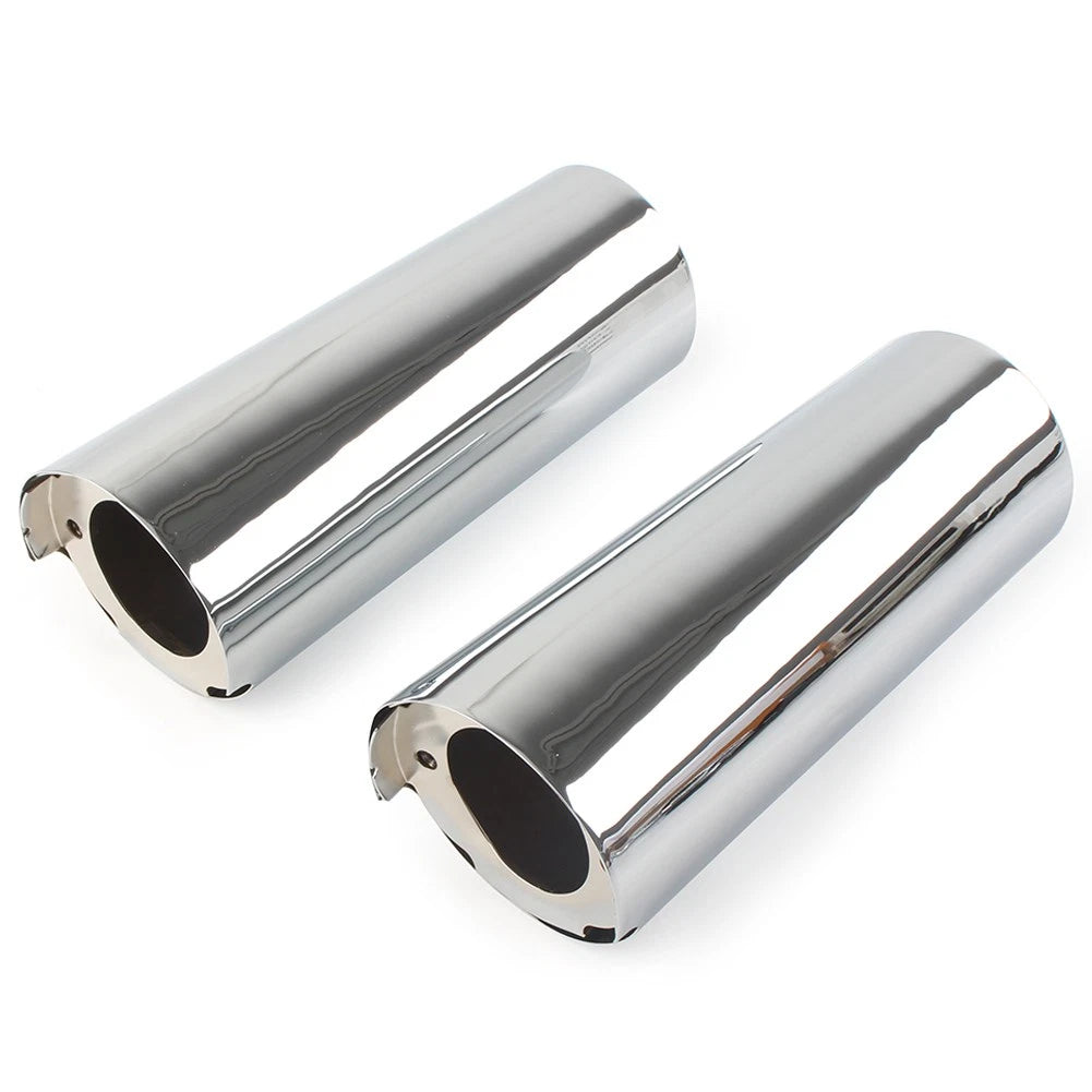 2x +2" Smooth Fork Tube Slider Covers Cowbells For Harley Electra Tri Glide FLHX