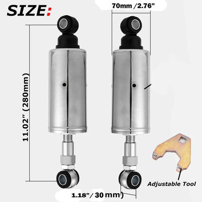 Chrome Adjustable Shocks Absorbers For 1989-99 Harley Softail & Heritage Softail