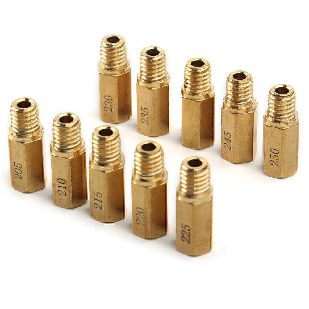 10 Pcs  Carburetor Main Jets Slow Jet Carb Kit For PWK OKO CVK 205-250