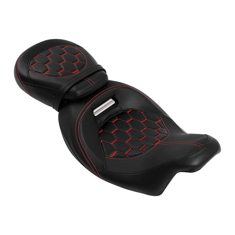 Driver Passenger Gel Seat Fit For Harley Touring Street Glide 2009-2023 22 Black