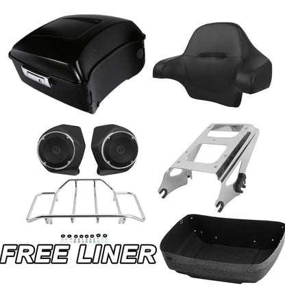 King Trunk Pad Rack Speakers Fit For Harley Street Road Glide 09-13 10