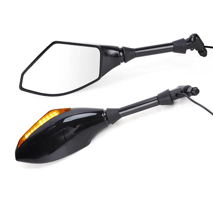 Motorcycle LED Turn Signal Light Universal Indicator Rearview Side Mirrors 10mm