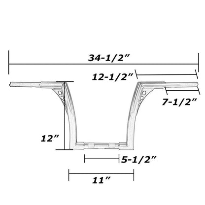 12" Rise Ape Hangers Handlebar For Harley Sportster 883 1200 XL FLST FXST 06-15