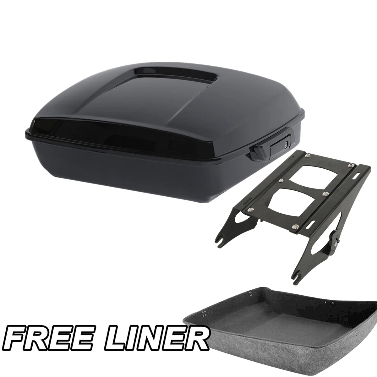 Black Chopped Trunk Mount Rack Fit For Harley Touring Road Glide King 2014-Up 15