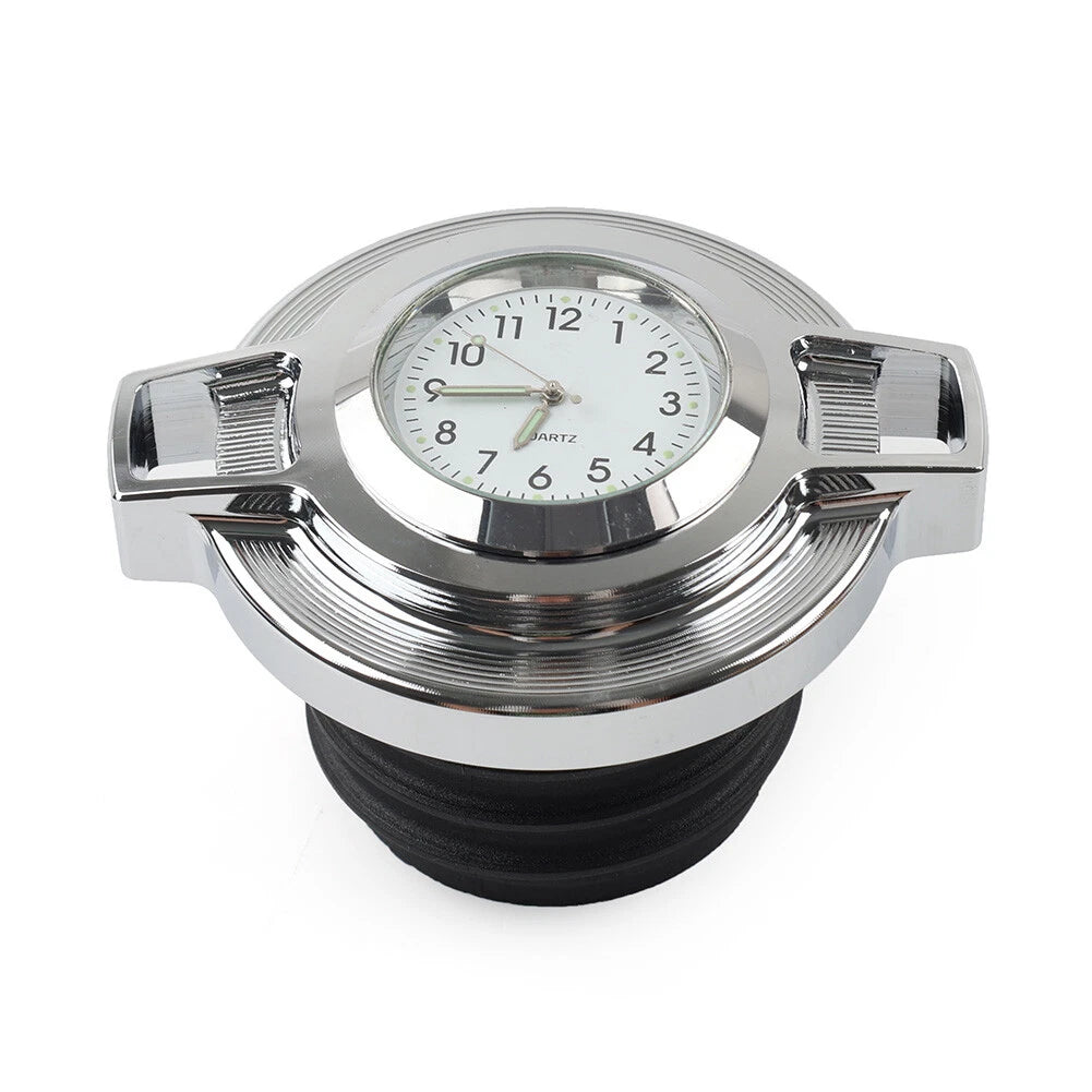 Fuel Gas Tank Oil Cap Cover W/Clock Chrome For Harley Sportster 883 Softail Dyna