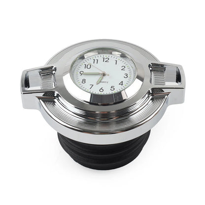 Fuel Gas Tank Oil Cap Cover W/Clock Chrome For Harley Sportster 883 Softail Dyna