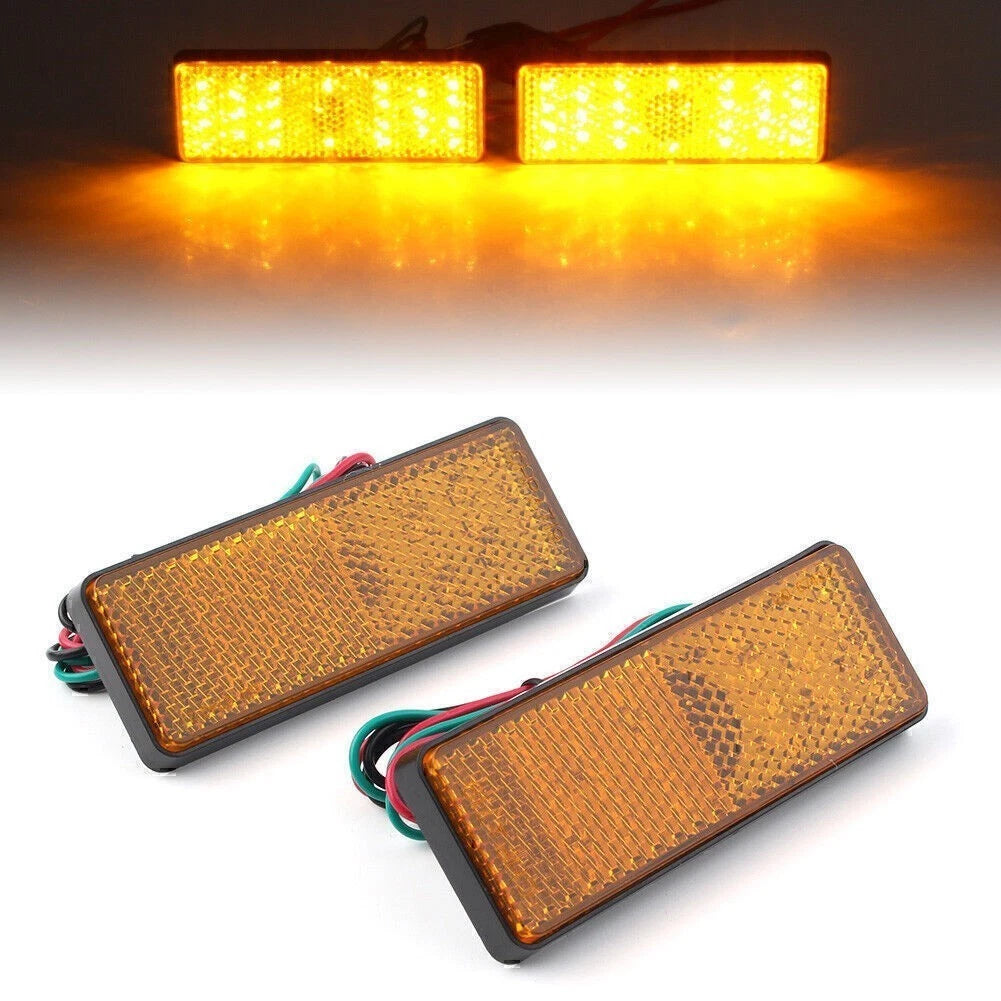 ABS Plastic 2 x Universal  Rectangle  Reflector Turn Signal Tail Brake Light