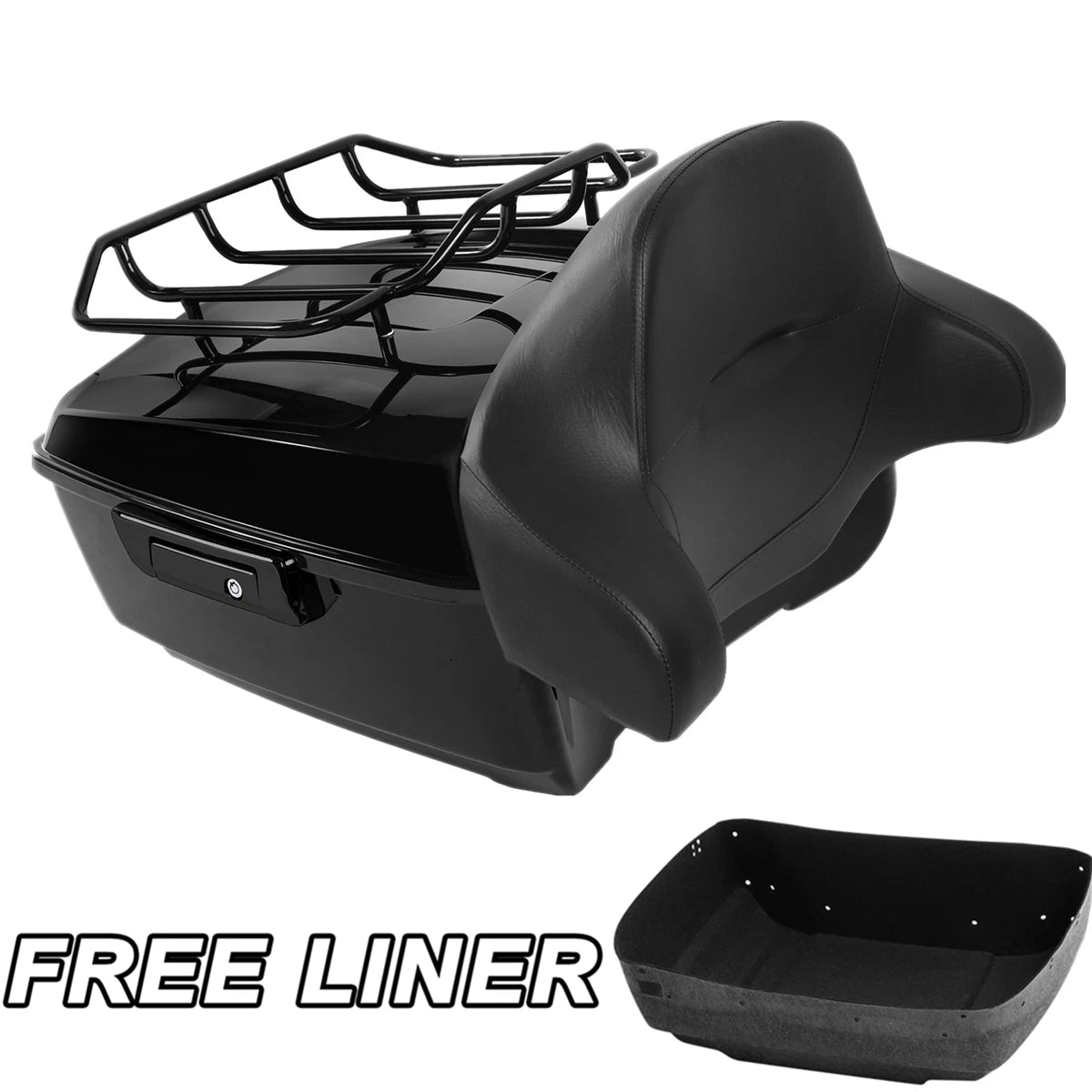 King Trunk Top Rack Pad Fit Fit For Harley Touring Electra Glide 2014-2025 Black