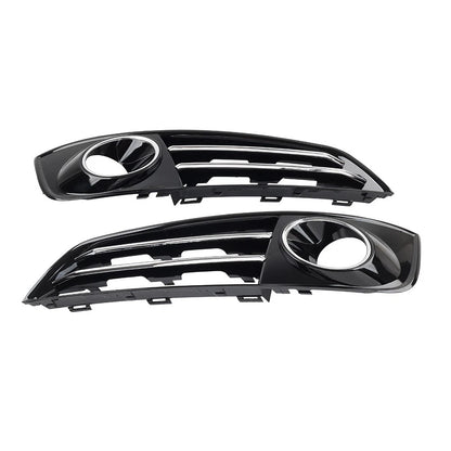 1 Pair Glossy Black Front Bumper Grille Fog Light Cover For Audi A8 D4 2011-2014