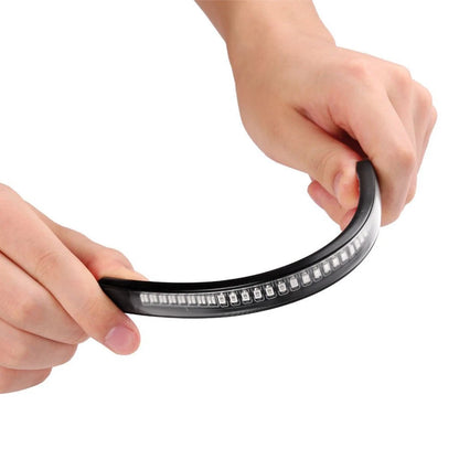 4 Motorcycle Flexible 48 LED Light Strip Tail Brake Turn Signal For Harley Honda